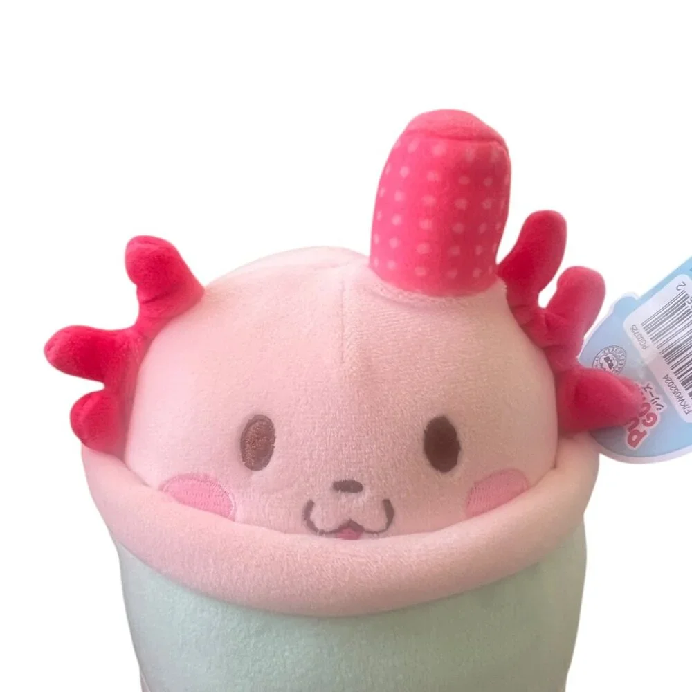 Puchi Gumi Axolotl Plush Toy Pink Mint Soft Stuffed Animal 8.5